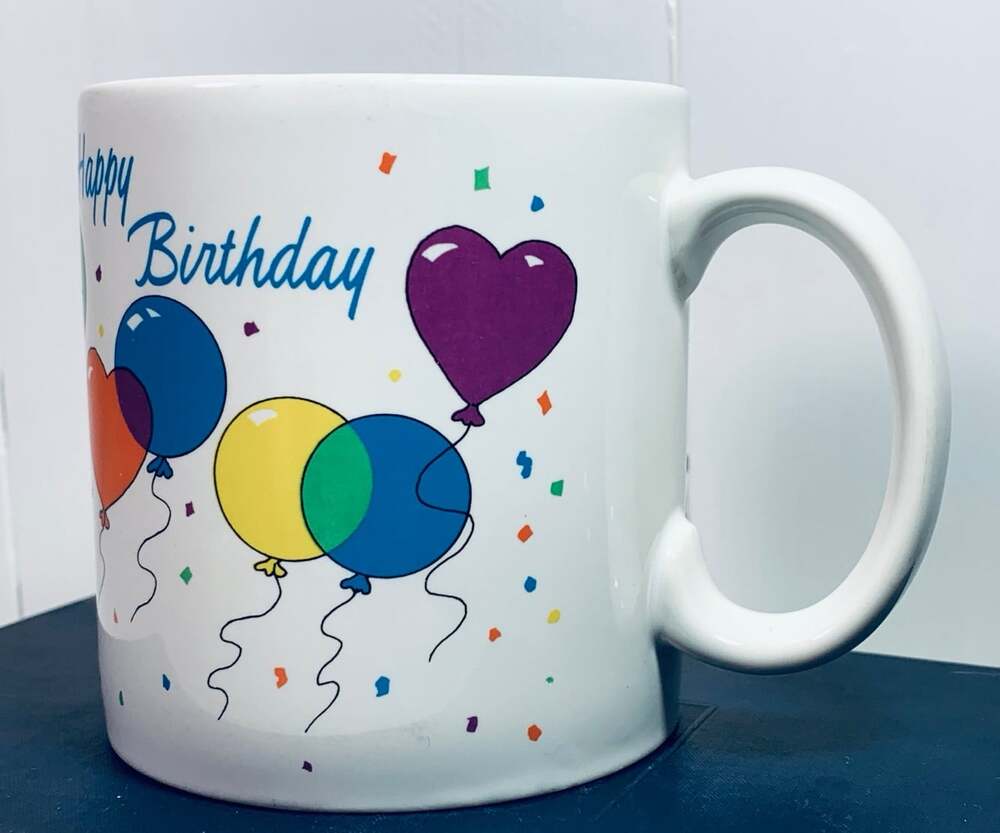 Happy Birthday Balloons cup Russ vintage